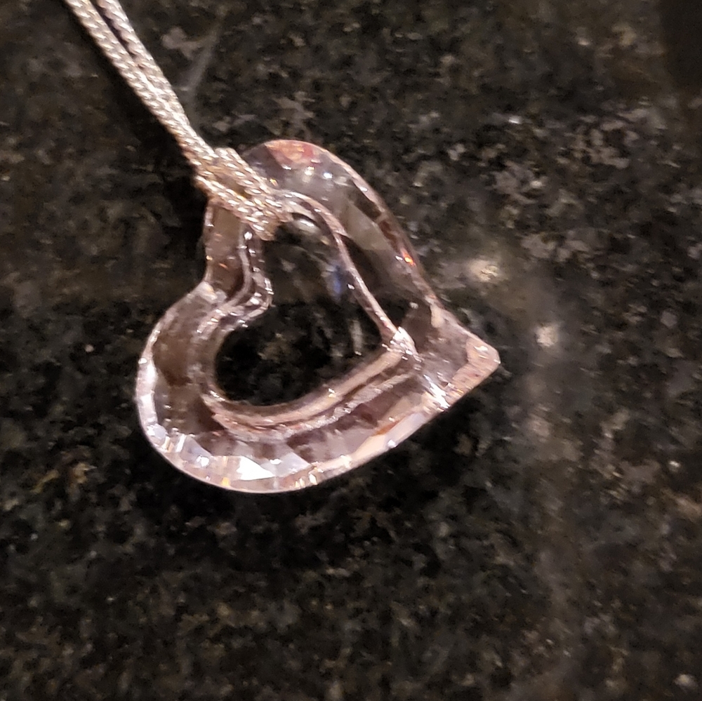 Swarovski crystal open heart necklace